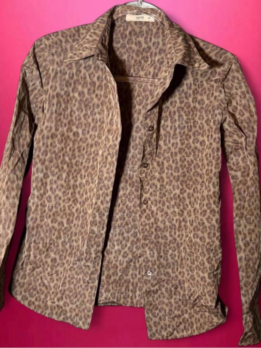 rare vintage archive prada leopard button up